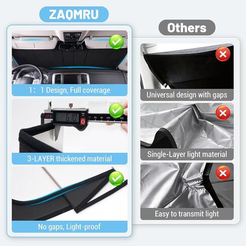 Windshield Sun Shade for Dodge RAM 1500 2019-2024 Front Window Shade Blocks UV Rays & Heat Foldable Sunshade in Saudi Arabia