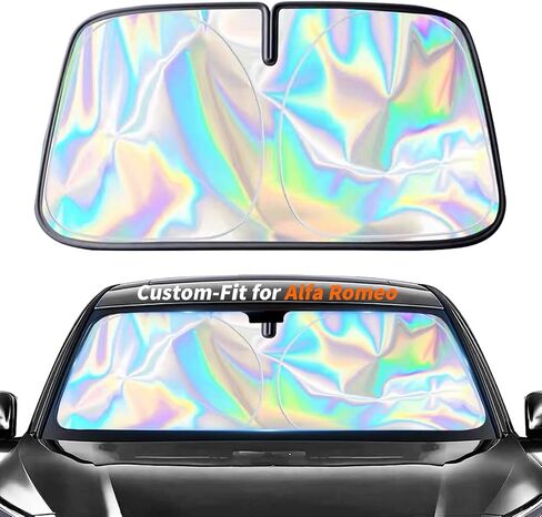Custom-Fit for Alfa Romeo Windshield Sun Shade, Car Sunshade Cover UV Block Car Front Window with Foldable Sun Shade Cover, Designed for Alfa Romeo Accessories (for Alfa Romeo Stelvio) in Saudi Arabia