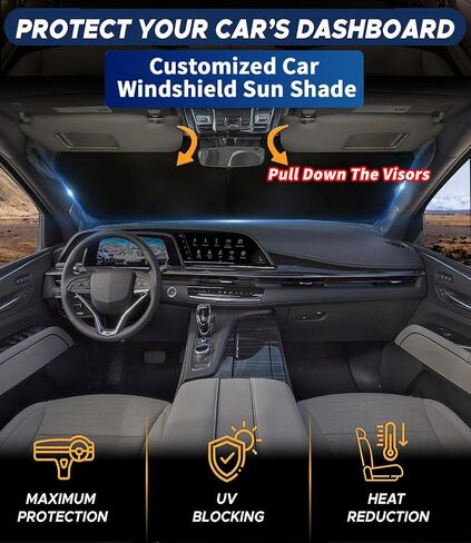 Custom-Fit for Alfa Romeo Windshield Sun Shade, Car Sunshade Cover UV Block Car Front Window with Foldable Sun Shade Cover, Designed for Alfa Romeo Accessories (for Alfa Romeo Stelvio) in Saudi Arabia