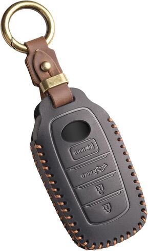 FT FUNTOR for Toyota Key Fob Cover, Leather Car Key Protector Compatible with Toyota Tundra Venza Sequoia Corolla Cross Grand Highlander Land Cruiser , 4 Buttons (Black) in Saudi Arabia