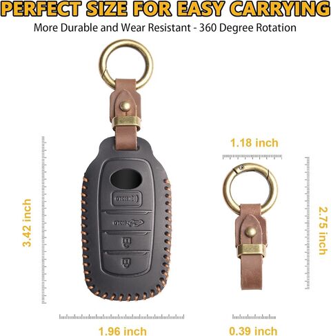 FT FUNTOR for Toyota Key Fob Cover, Leather Car Key Protector Compatible with Toyota Tundra Venza Sequoia Corolla Cross Grand Highlander Land Cruiser , 4 Buttons (Black) in Saudi Arabia