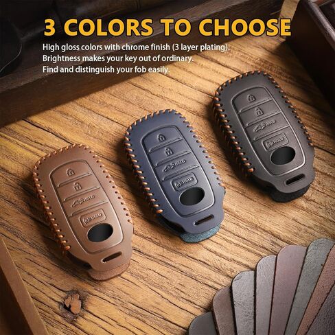 FT FUNTOR for Toyota Key Fob Cover, Leather Car Key Protector Compatible with Toyota Tundra Venza Sequoia Corolla Cross Grand Highlander Land Cruiser , 4 Buttons (Black) in Saudi Arabia