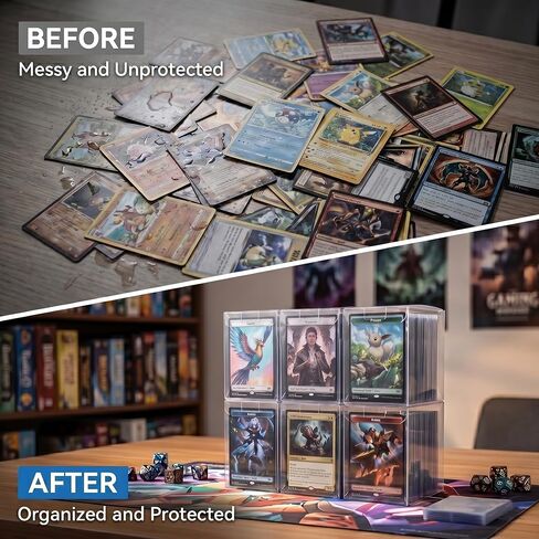 WOPITUES 16 Pack Trading Card Storage Box,Clear Card Box Holds 250 Unsleeved Cards,PET MTG Deck Box, Commander Deck Box for TCG/MTG/Magic,Sports Cards, Collectible Trading Cards in Saudi Arabia