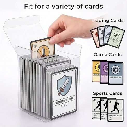 WOPITUES 16 Pack Trading Card Storage Box,Clear Card Box Holds 250 Unsleeved Cards,PET MTG Deck Box, Commander Deck Box for TCG/MTG/Magic,Sports Cards, Collectible Trading Cards in Saudi Arabia