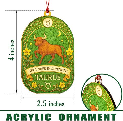 Taurus Gifts for Women,Men Birthday Keepsake Present with Story Card and Envelope, Zodiac Gifts for Women, Birthday Gift for Women, Men - Astrology Constellation Horoscope Gift (Suncatcher Taurus) in Saudi Arabia