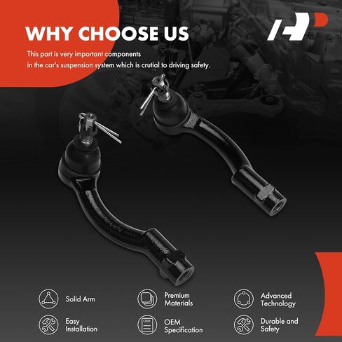 A-Premium 2 x Front Outer Tie Rod Ends, Compatible with Hyundai Genesis 2009-2015, Equus 2011-2014 in Kuwait