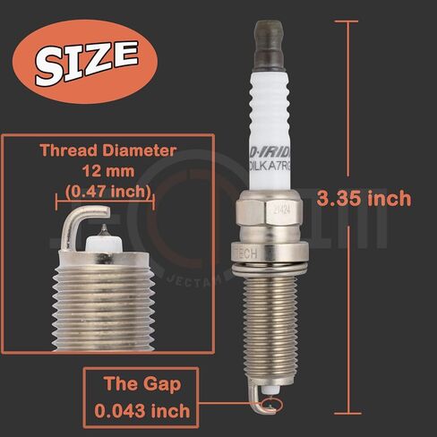 Iridium Spark Plugs 4 Pack 12290-5A2-A01 DILKAR7G11GS Automotive Replacement Spark Plugs Compatible with Honda Accord Civic 2010-2019 CR-V 2015-2019 Fit for Acura ILX TLX 2015-2019 2.4L in Kuwait