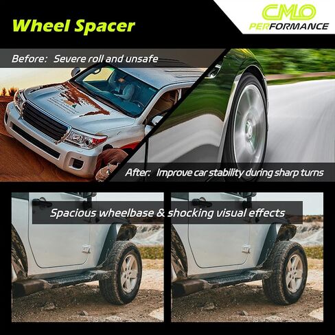 Customadeonly 5x110 to 5x114.3 Wheel Adapters (4pcs) 65.1mm Center Bore M12x1.5 Lugs, 25mm (1") Thick, Enable 5x110 Hub to Mount 5x114.3 Wheels-Trimming Factory Studs May Required in Kuwait