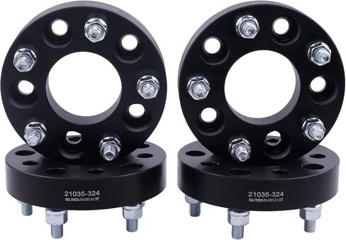 Black Forged 5x5.5 to 8x6.5 Wheel Adapters 2 Inch 14x1.5 Studs Compatible with Dodge-Ford-Ram 5 Lug 5x139.7 Truck Converted to 8 Lug 8x165.1 Rims - Pack of 2 in Kuwait