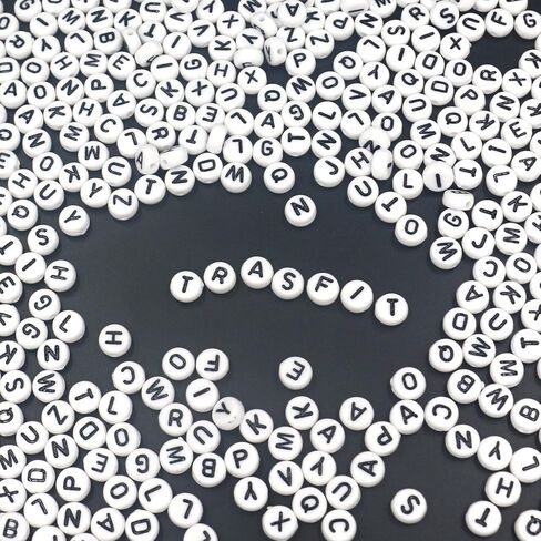 900 Pieces White Round Acrylic Alphabet Letter A-Z Beads for Jewelry Making, Bracelets, Necklaces, Key Chains and Jewelry (4x7mm) in Saudi Arabia