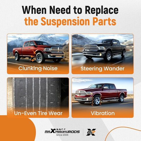 maXpeedingrods 10Pc Front Upper Control Arm for Ram 1500 2013-2018 Ram 1500 Classic 2019-2022, Suspension Kit Control Arm w/Ball Joint Sway Bar End Link Inner Outer Tie Rod End in Kuwait