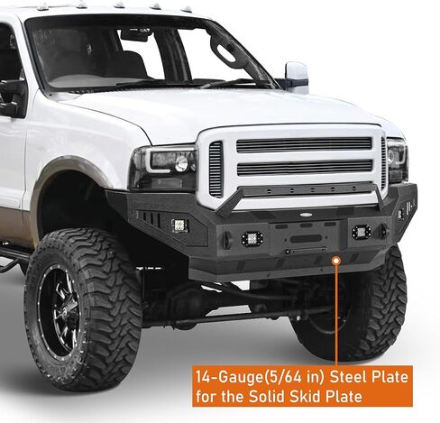 هوك رود ديسكفري 05-07 F250 المصد الأمامي لـ 2005 2006 2007 Ford F-250 & F-350 Super Duty (باستثناء الديزل)، مصد بديل للطرق الوعرة مع لوحة ونش ولوحة انزلاقية in Kuwait