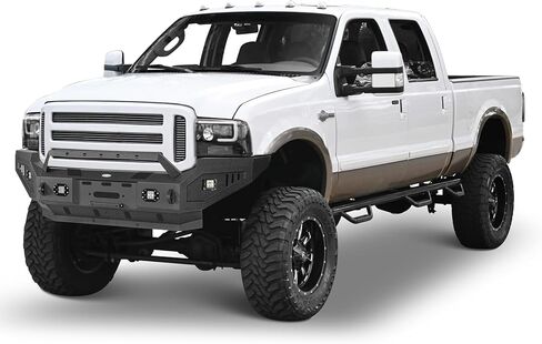 هوك رود ديسكفري 05-07 F250 المصد الأمامي لـ 2005 2006 2007 Ford F-250 & F-350 Super Duty (باستثناء الديزل)، مصد بديل للطرق الوعرة مع لوحة ونش ولوحة انزلاقية in Kuwait