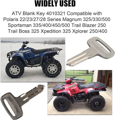 4010321 مفتاح ATV فارغ لسيارة Polaris 4 Wheeler ATV Ranger RZR Snowmobile، متوافق مع سلسلة Polaris 22/23/27/28 Magnum 325/330/500 Sportsman 335/400/450/500 والمزيد in Kuwait