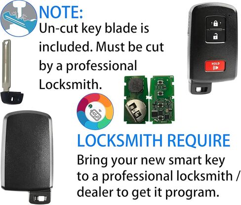 Smart Key Fob for Toyota Highlander 2016-2019, Alliskeys Proximity Remote Control Key Fob Compatible for Toyota Highlander Tacoma 2016-2019 HYQ14FBA 89904-35040 281451-2110 in Kuwait