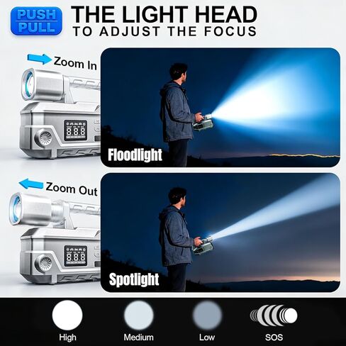بادئ تشغيل السيارة مع ضاغط هواء وإضاءة LED 950LM، حزمة قافز محمولة بقوة 6000 أمبير 150 رطل لكل بوصة مربعة، مجموعة صندوق قفز 12 فولت مع كابلات قافز، منفاخ إطارات ذات إغلاق تلقائي (حتى 9 لتر غاز/7.5 لتر ديزل) in Kuwait