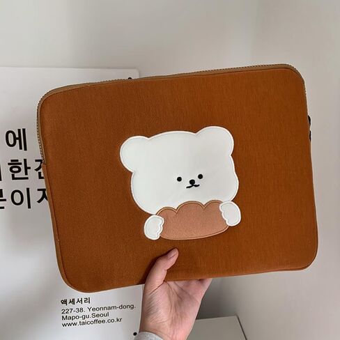 Women' s Fairycore Pattern Zipper 11-15 Inch Tablet Liner Bag Y2k Kawaii Laptop Sleeve Teens Preppy Laptop Case (15 Inch,Brown) in Saudi Arabia