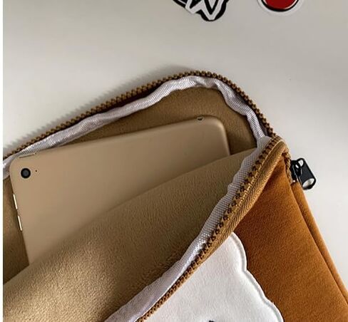 Women' s Fairycore Pattern Zipper 11-15 Inch Tablet Liner Bag Y2k Kawaii Laptop Sleeve Teens Preppy Laptop Case (15 Inch,Brown) in Saudi Arabia