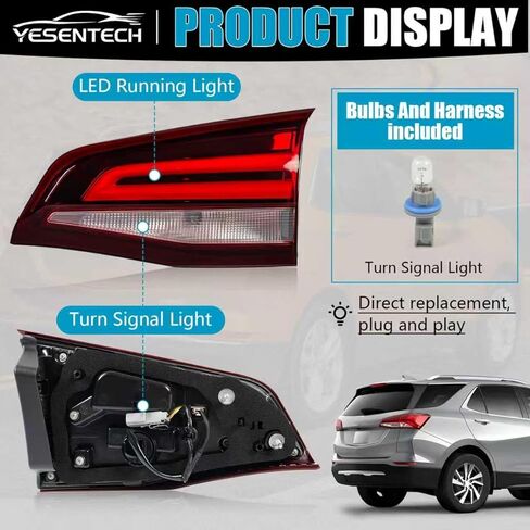 Inner Tail Light Assembly for Chevrolet Equinox 2022-2024, LED Rear Brake Turn Signal Inner Tail Lamp Taillight Assembly for Chevy Chevrolet Equinox 2022 2023 2024 Replacement, Passenger Side in Saudi Arabia