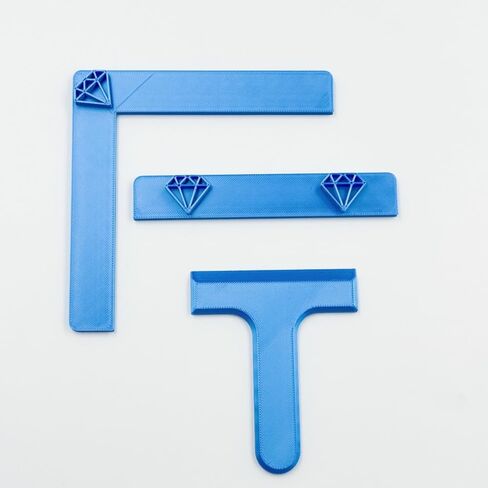 3Pcs Diamond Painting Alignment Ruler Set, Canvas Positioning Tool for Round & Square Diamonds, Includes Horizontal Ruler Right Angle Ruler & Pusher (Purple) in Kuwait