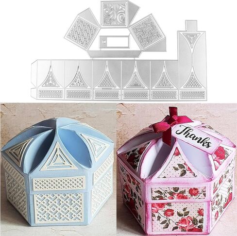 صندوق منبثق ثلاثي الأبعاد يموت قطع معدنية لصنع البطاقات DIY سكرابوكينغ لصالح صندوق معدني يموت قطع لكمة قالب قوالب لصناعة الورق عيد الهالوين عيد الميلاد صندوق الحلوى يموت الحرف اليدوية المعدنية in Kuwait