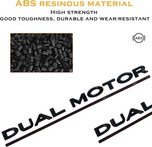 Dual Motor Emblem Badge Sticker Plaid Decor Car Accessories for Tesla Model 3 & Y, X, S (Glossy Black-Red Line) in Saudi Arabia