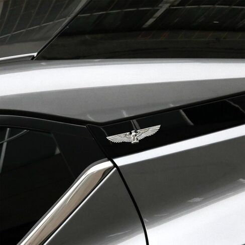 Eagle Metal car Emblem,Auto Emblem,3D Hawk Animal Decoration Metal car Sticker- Rear car Tail Decoration Sticker (Silver) in Saudi Arabia
