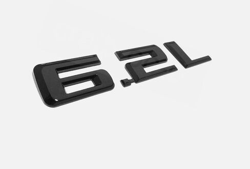 2pcs Gloss Black 6.2L Emblems 3D Hood Badge Logo Compatible for Chevy Silverado 1500 2500HD ( in Saudi Arabia
