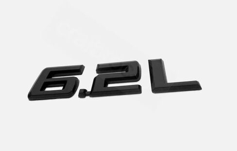 2pcs Gloss Black 6.2L Emblems 3D Hood Badge Logo Compatible for Chevy Silverado 1500 2500HD ( in Saudi Arabia