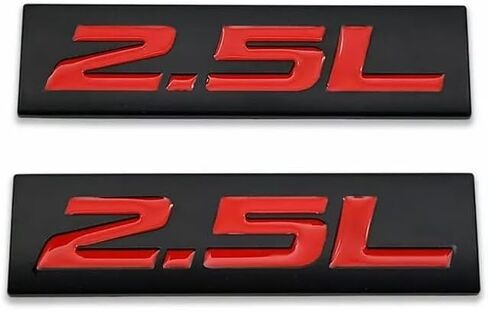 2Pcs 3D Polished Chrome 2.5L Letter Car Emblem Trunk Lid Sport Decal Car Badge Scratch Masking Sticker 2.5L (Silver&Black) in Saudi Arabia