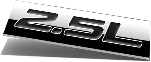 2Pcs 3D Polished Chrome 2.5L Letter Car Emblem Trunk Lid Sport Decal Car Badge Scratch Masking Sticker 2.5L (Silver&Black) in Kuwait