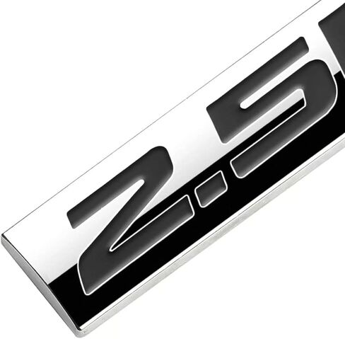 2Pcs 3D Polished Chrome 2.5L Letter Car Emblem Trunk Lid Sport Decal Car Badge Scratch Masking Sticker 2.5L (Silver&Black) in Kuwait