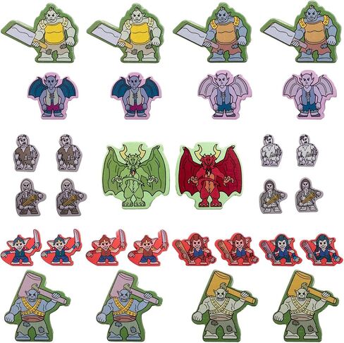 Meeples of Menace | 30 Pack of 16mm Minis Wooden Fantasy Meeple Miniatures Tabletop Role Playing RPG | Meeples of Menace in Saudi Arabia