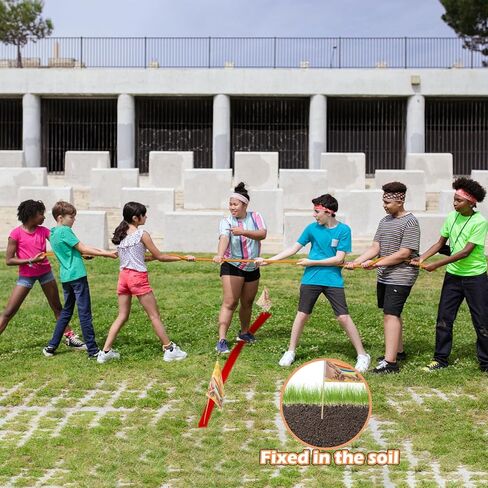 40FT Tug of War Rope,Tug a War Rope,Tug of War Rope Adult with Cotton Rope,10 Medals,2 Flags,Whistle,Ribbon and Storage Bag,Orange ,Field Day Games,Outdoor Games,Family Reunion and Team Building Games in Saudi Arabia