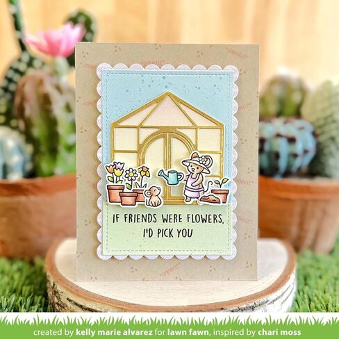 Lawn Fawn Stamp Set Bundle - Garden Mouse Stamp Set Photopolymer Clear Stamps with Coordinating Custom Craft Die Cuts - with Trebbies Detail Sticks in Kuwait