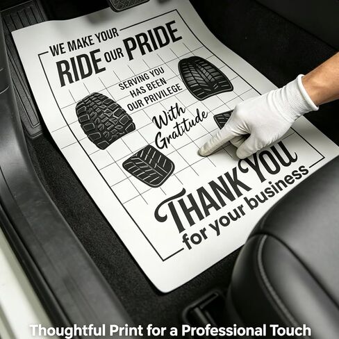 100Pcs 16x20 Inch Disposable Car Paper Floor Mats for Auto Detailing, We Take Pride in Your Ride Paper Floor Mats Repair & Wash - White Vehicle Interior Protection in Saudi Arabia