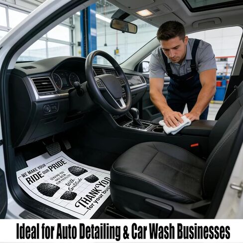 100Pcs 16x20 Inch Disposable Car Paper Floor Mats for Auto Detailing, We Take Pride in Your Ride Paper Floor Mats Repair & Wash - White Vehicle Interior Protection in Saudi Arabia