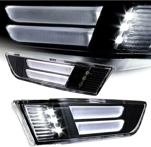 Fits 2003 2004 2005 2006 2007 For INFINITI G35 2 Door Coupe parking turn signal light, Compaire with Smoke Lens White LED Front Bumper Side Marker Parking Light Pair in Saudi Arabia