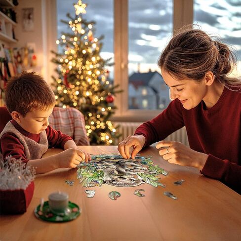 Jigfoxy Wooden Puzzles for Adults, Otter Wood Puzzle for Adults, Unique Animal-Shaped Wooden Jigsaw Puzzle, Christmas Thanksgiving Gifts for Puzzle Lovers, Family and Friends (S-8.5 * 8.1in-100pcs) in Kuwait