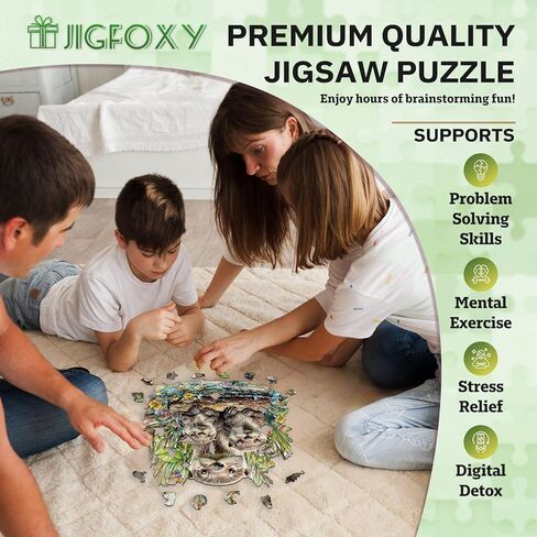 Jigfoxy Wooden Puzzles for Adults, Otter Wood Puzzle for Adults, Unique Animal-Shaped Wooden Jigsaw Puzzle, Christmas Thanksgiving Gifts for Puzzle Lovers, Family and Friends (S-8.5 * 8.1in-100pcs) in Kuwait
