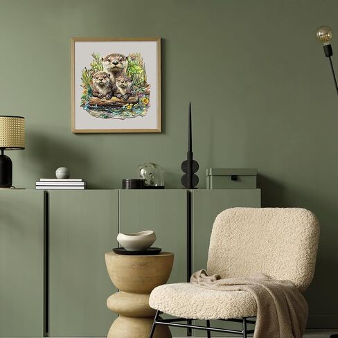 Jigfoxy Wooden Puzzles for Adults, Otter Wood Puzzle for Adults, Unique Animal-Shaped Wooden Jigsaw Puzzle, Christmas Thanksgiving Gifts for Puzzle Lovers, Family and Friends (S-8.5 * 8.1in-100pcs) in Kuwait
