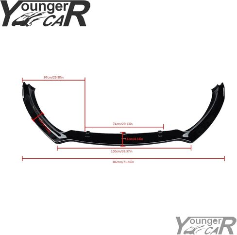 Front Bumper Lip Fit for 2013 2014 2015 2016 Ford Fusion Mondeo ABS Front Bumper Lip Splitter Spoiler Glossy Black 3PCS in Saudi Arabia