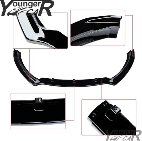 Front Bumper Lip Fit for 2013 2014 2015 2016 Ford Fusion Mondeo ABS Front Bumper Lip Splitter Spoiler Glossy Black 3PCS in Saudi Arabia