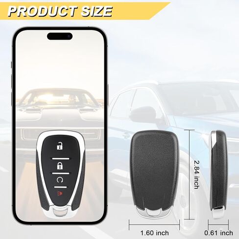 استبدال مفتاح Vurkcy لـ 2018-2021 Chevy Equinox/ 17-20 Trax/ 16-19 فولت/ 17-18 جهاز تحكم عن بعد للدخول بدون مفتاح للسيارة، HYQ4AA HYQ4AS، 4 أزرار in Kuwait