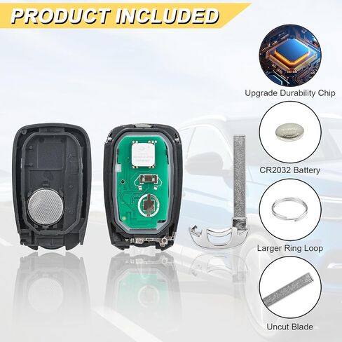 استبدال مفتاح Vurkcy لـ 2018-2021 Chevy Equinox/ 17-20 Trax/ 16-19 فولت/ 17-18 جهاز تحكم عن بعد للدخول بدون مفتاح للسيارة، HYQ4AA HYQ4AS، 4 أزرار in Kuwait