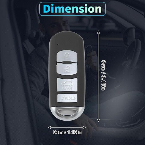 X AUTOHAUX WAZSKE13D02 315Mhz استبدال مفتاح ذكي عن بعد للدخول بدون مفتاح فوب لمازدا CX-9 لمازدا CX-5 17-19 TK52-67-5DY TK52675DY 49 رقاقة 4 أزرار 2 قطعة in Kuwait