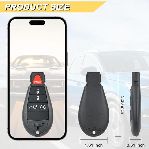 Vurkcy Key Fob Replacement for 2013-2016 Dodge Dart Car Keyless Entry Remote Control, M3N32297100 M3N-32297100, 5 Buttons in Kuwait