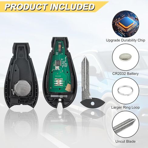 Vurkcy Key Fob Replacement for 2013-2016 Dodge Dart Car Keyless Entry Remote Control, M3N32297100 M3N-32297100, 5 Buttons in Kuwait