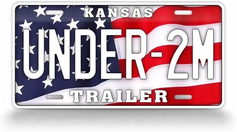 SignsAndTagsOnline Under 2M Kansas Trailer American Flag License Plate KS Under 2000 Pounds Trailer Tag in Saudi Arabia