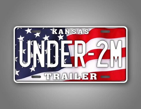 SignsAndTagsOnline Under 2M Kansas Trailer American Flag License Plate KS Under 2000 Pounds Trailer Tag in Saudi Arabia